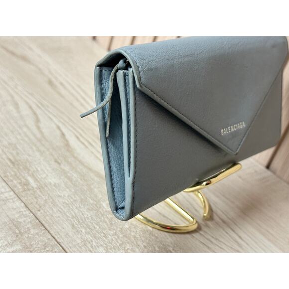 Authentic Balenciaga Envelope Continental Wallet in Light Blue - Picture 4 of 14